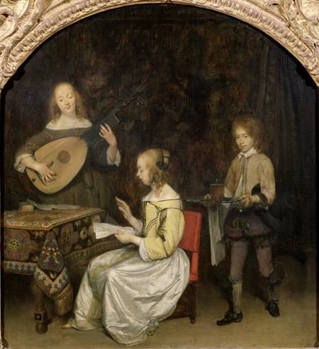 The Concert: Singer and Theorbo Player from Gerard ter Borch or Terborch