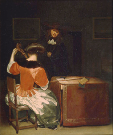 Musikstunde. from Gerard ter Borch or Terborch