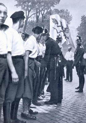 SA members are searched by Prussian Police in Berlin, from 'Deutsche Gedenkhalle: Das Neue Deutschla from German Photographer, (20th century)