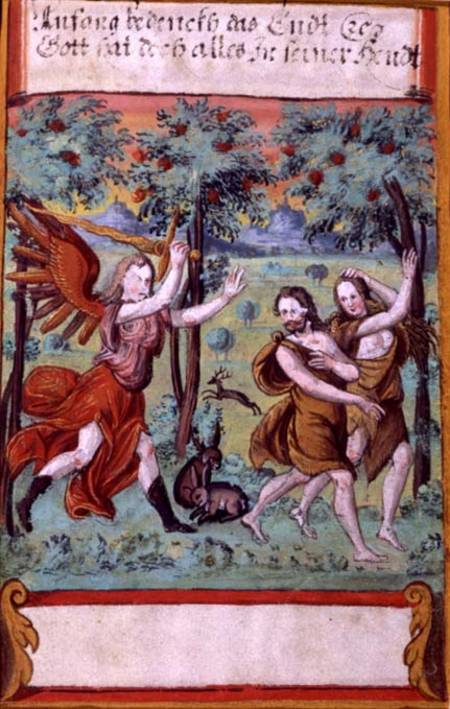 Adam and Eve Expelled from the Garden of Eden from German School