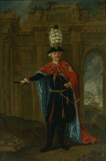 Frederick the Great dressed in the costume of the Order of the Black Eagle from German School