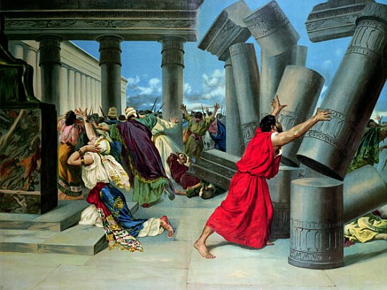 Samson and Delilah and the destruction of the Temple from German School