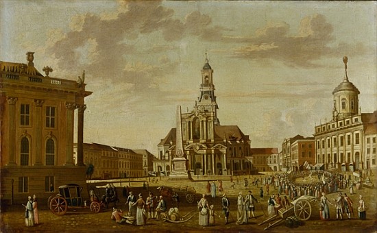 The Alter Markt with the Church of St. Nicholas and the Town Hall from German School