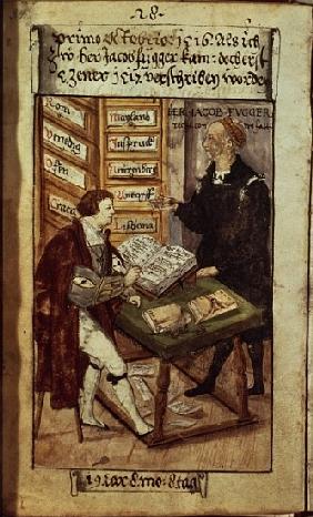 Jakob Fugger in his office