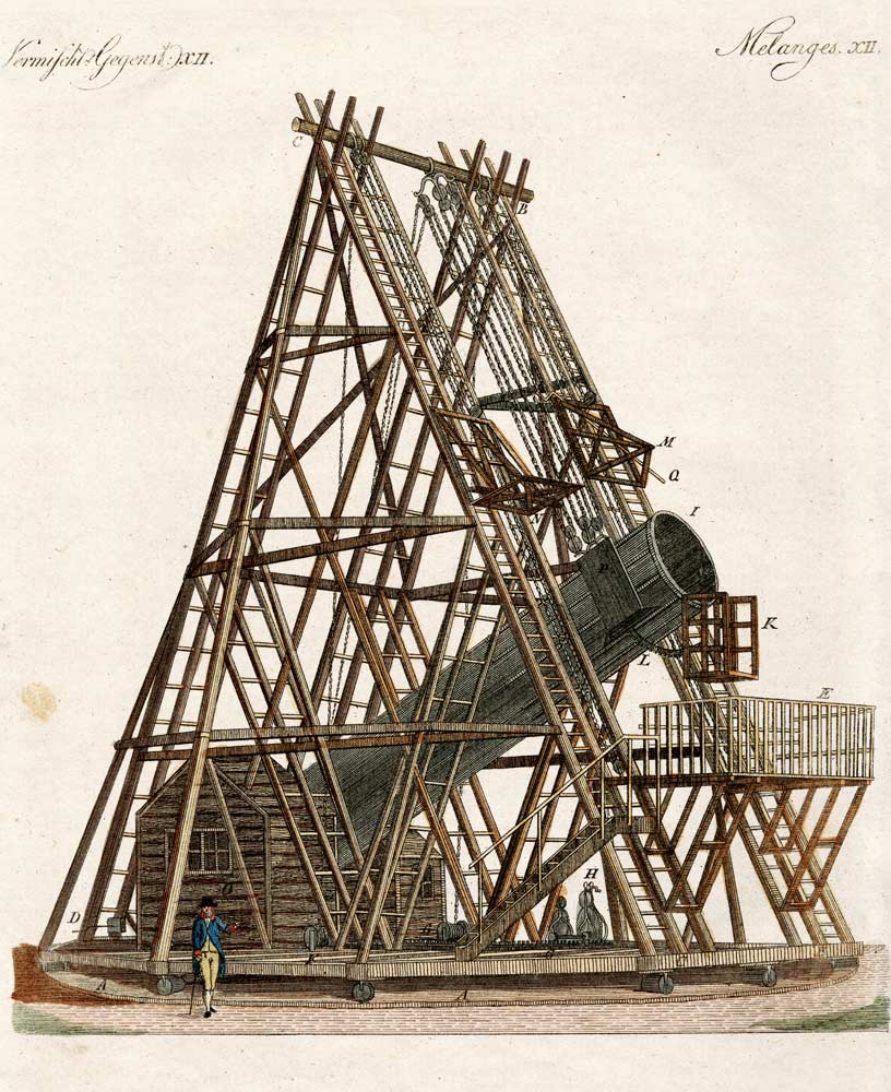 Herschel's telescope from German School, (19th century)