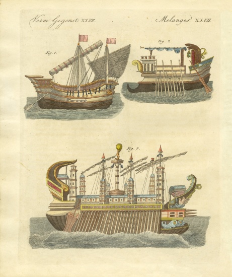 Ancient ships from German School, (19th century)