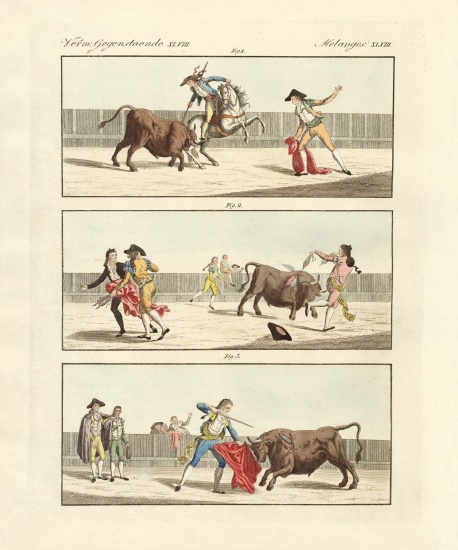 Bullfights of the Spanish from German School, (19th century)