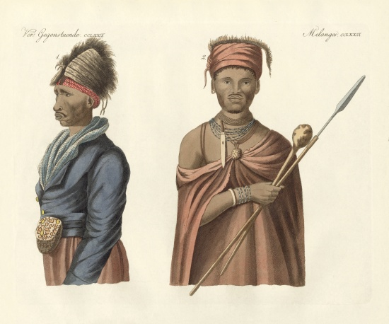 Natives of South Africa from German School, (19th century)