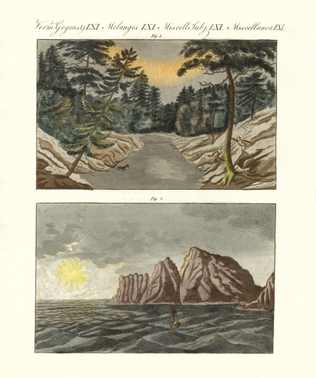 Nordic natural phenomenons from German School, (19th century)