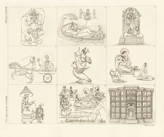 Some descriptions from Indian mythology from German School, (19th century)