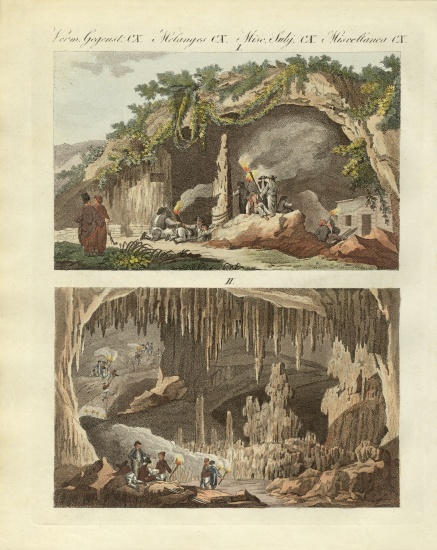 The cave of Antiparos from German School, (19th century)