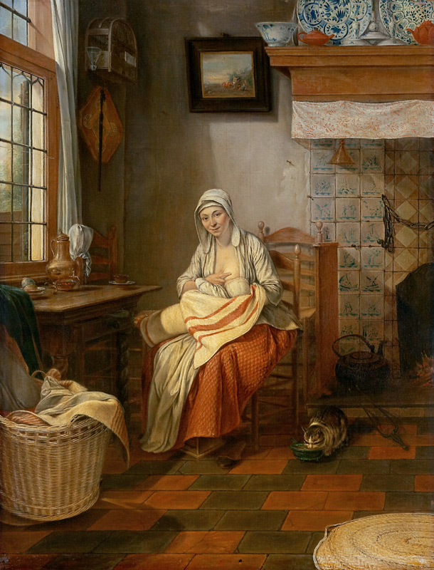 Interior with Nursing Mother from Gerrit Zegelaar