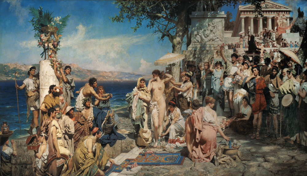 Phryne on the Poseidon's celebration in Eleusis from G.I. Semiradski