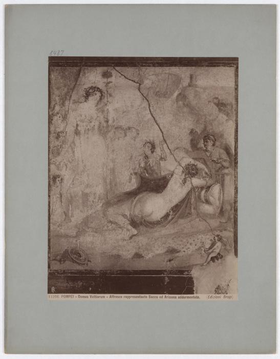 Pompei: Domus Vettiorum, Affresco rappresentante Bacco ed Adriana addormentata, No. 11206 from Giacomo Brogi