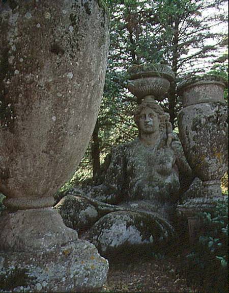 Ceres, sculpture from the Parco dei Mostri (Monster Park) gardens laid out between 1550-63 by the Du from Giamcomo Barozzi  da Vignola