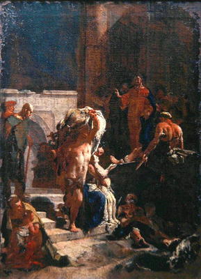 Healing of a Sick Man at the Pool of Bethesda, c.1718-20 (oil on canvas) from Giandomenico Tiepolo