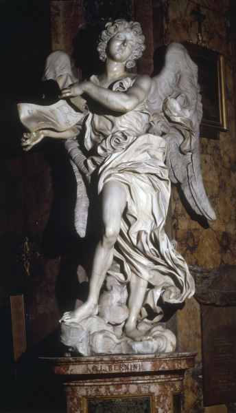 G.L.Bernini / Angel with cross inscript. from Gianlorenzo Bernini