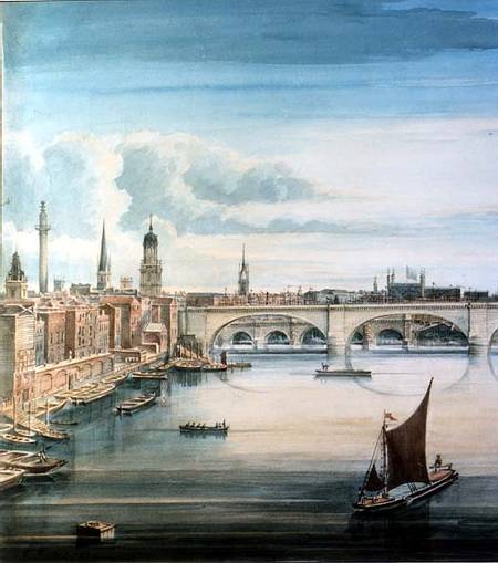West view of New London Bridge and Old London Bridge from Gideon Yates