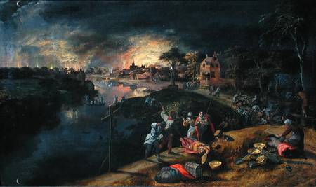 Scene of a War with a Fire from Gillis Mostaert
