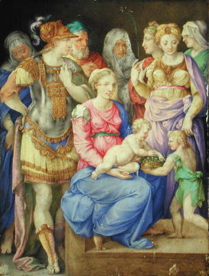 The Virgin and Child, St. John the Baptist and seven individuals, c.1553 (vellum) from Giorgio Giulio Clovio
