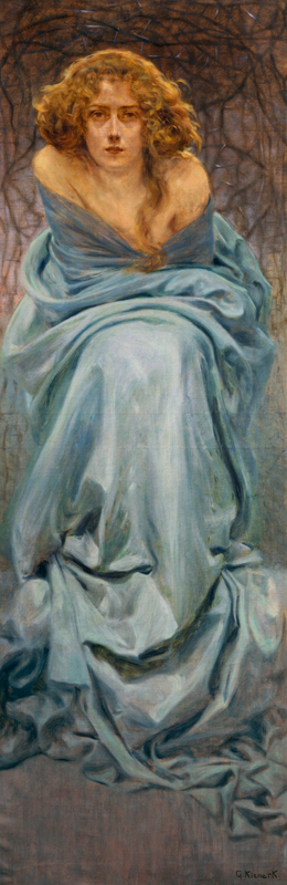 The Pain, 1900, painting by Giorgio Kienerk (1869-1948), part of the Human enigma triptych, oil on c from Giorgio Kienerk