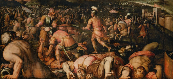 The Defeat of Radagasio from the ceiling of the Salone dei Cinquecento from Giorgio Vasari