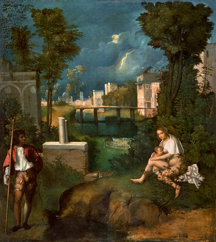 The thunderstorm from Giorgione (aka Giorgio Barbarelli or da Castelfranco)