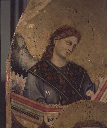 Angel from Madonna and Child Enthroned (detail of 66535)  (altarpiece) from Giotto (di Bondone)