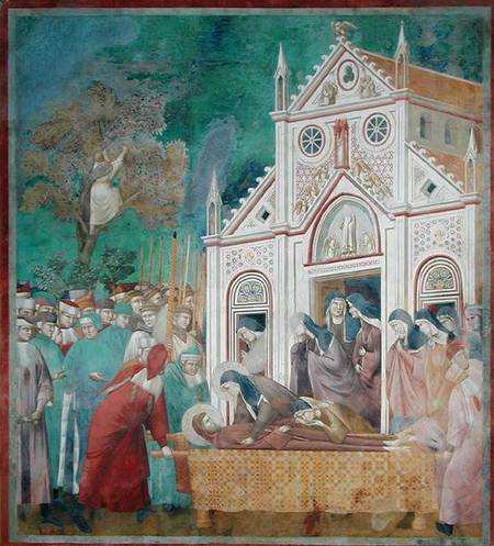 St. Clare Embraces the Body of St. Francis at the Convent of San Damiano from Giotto (di Bondone)
