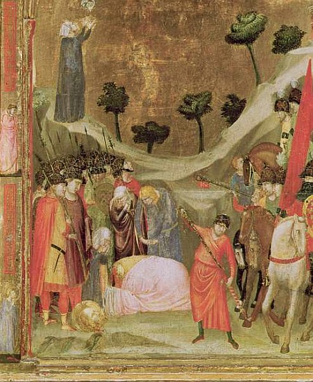 The Martyrdom of St. Paul, right hand panel from the Stefaneschi Triptych, c.1320 (detail of 214100) from Giotto (di Bondone)