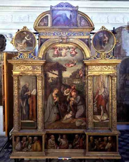 Polyptych showing the Nativity and other religious scenes from Giovan Filippo Crescuolo