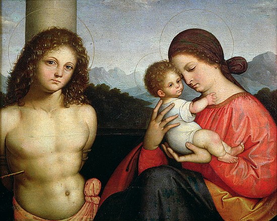 Madonna and Child with St. Sebastian from Giovanni Agostino da Lodi