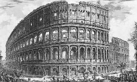 View of the Flavian Amphitheatre, known as the Colosseum from ''Vedute'', first published by  in 175