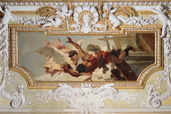 An Angel Saving a Falling Craftsman from Collapsing Scaffolding from the 'Sala Capitolare' (Hall of from Giovanni Battista Tiepolo