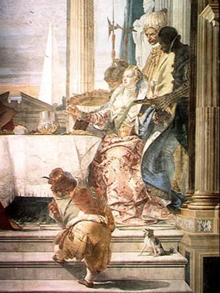 Cleopatra's Banquet, detail of Cleopatra and a dwarf from Giovanni Battista Tiepolo