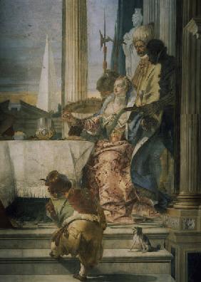 Tiepolo, Giovanni Battista 1696-1770. ''The banquet of Cleopatra'', 1757. Fresco (detail). Venice, P