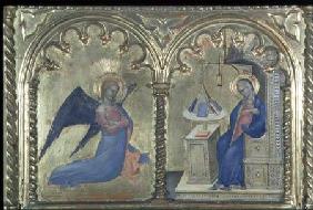 The Annunciation, detail from a polytych depicting The Lives of the Saints, from the Salone del II P