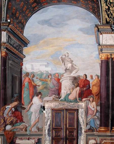 Lorenzo de' Medici (1449-92) surrounded by artists, by a statue of Plato from Giovanni (da San Giovanni) Mannozzi