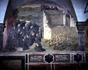 St. Benedict Restoring Life to the Crushed Monk detail from a fresco cycle of the Life of St. Benedi