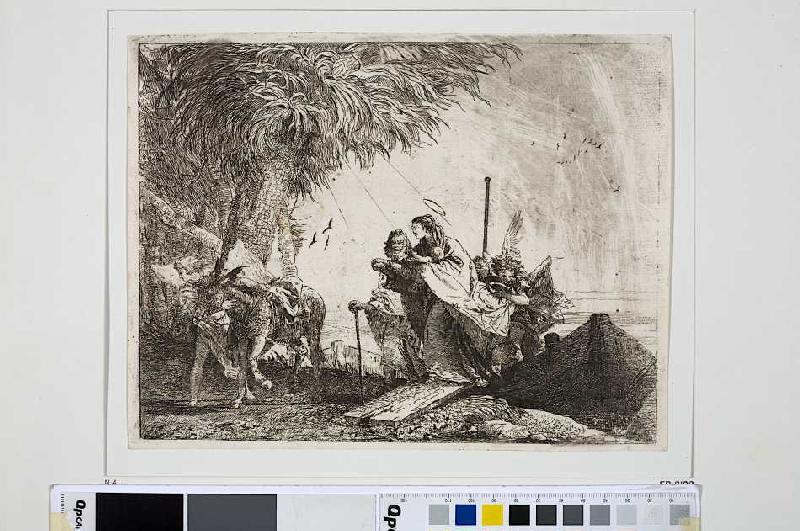 Ankunft am anderen Ufer, aus der Serie Die Flucht nach Ägypten from Giovanni Domenico Tiepolo