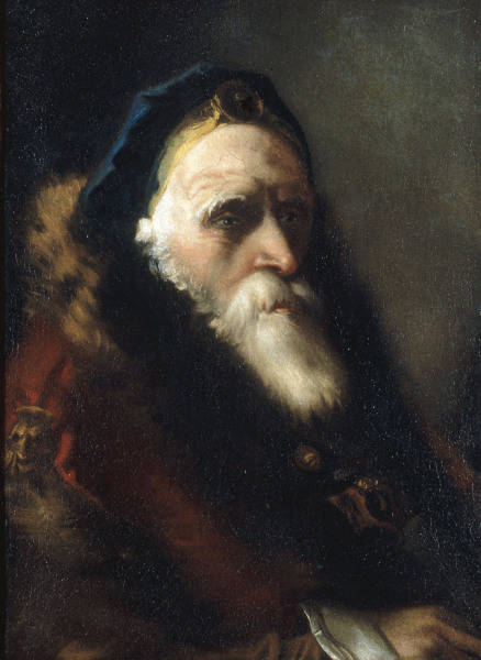 G.D.Tiepolo / Head of Old Man / Paint. from Giovanni Domenico Tiepolo