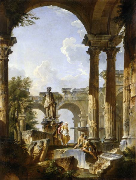 Idealvedute with ruins from Giovanni Paolo Pannini