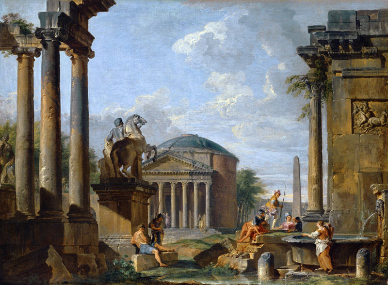 Landscape with Roman Ruins from Giovanni Paolo Pannini