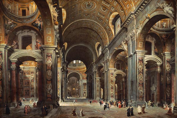 Cardinal Melchior de Polignac (1661-1742) Visiting St. Peter's in Rome from Giovanni Paolo Pannini