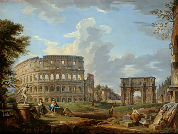 The Colosseum and the Arch of Constantine from Giovanni Paolo Pannini