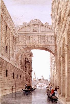 The Bridge of Sighs, Venice, engraved by Lefevre (litho)