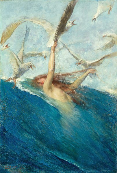 A Mermaid Being Mobbed by Seagulls from Giovanni Segantini