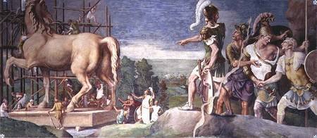 The Construction of the Wooden Horse of Troy from Giulio Romano