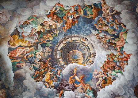 The Gods of Olympus, trompe l'oeil ceiling from the Sala dei Giganti