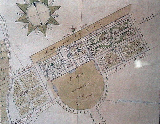 Plan of the Villa del Poggio Imperiale from Giuseppe Ruggieri